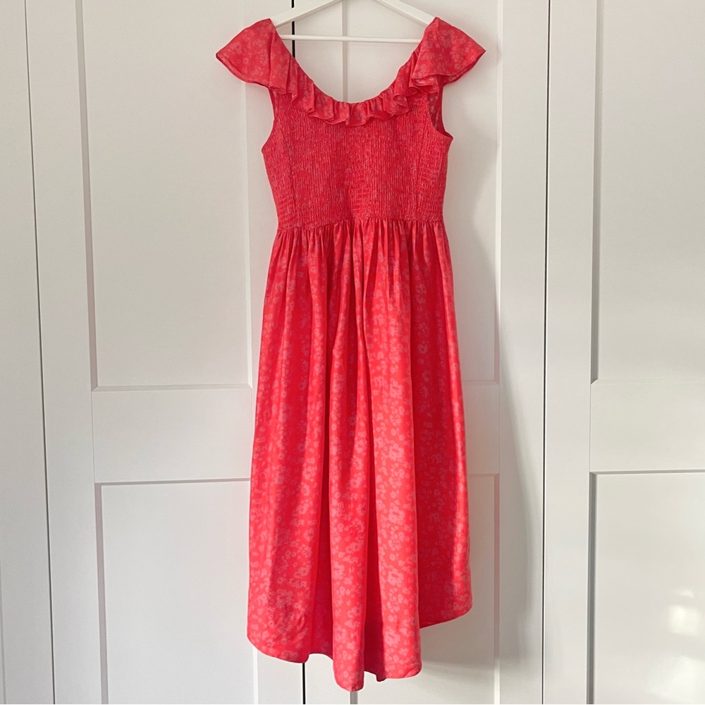 Hatch floral maternity dress red/pink v-neck size 1 (2-4 pre-pregnancy) - Picture 4 of 6